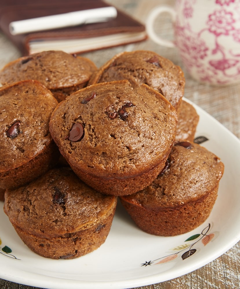 Chocolate Chocolate Chip Muffins offer double the chocolate for a sweet morning treat or snack. - Bake or Break