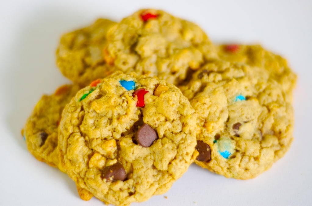 Monster Cookies are big, chewy cookies packed with all kind of good stuff. These are irresistible!