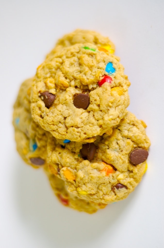 Monster Cookies are big, chewy cookies packed with all kind of good stuff. These are irresistible! - Bake or Break