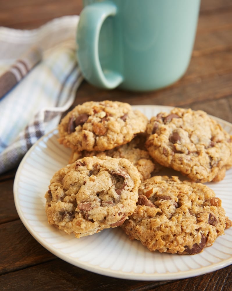 My Favorite Chocolate Chip Cookies are packed with oats, nuts, and plenty of chocolate. - Bake or Break