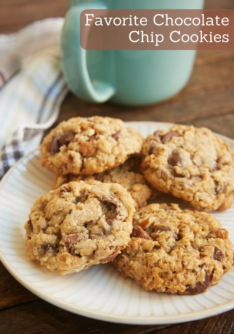 My Favorite Chocolate Chip Cookies are packed with oats, nuts, and plenty of chocolate. - Bake or Break