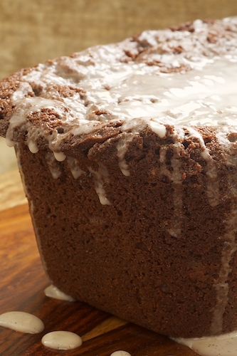 Chocolate Pound Cake with Vanilla Bean Glaze