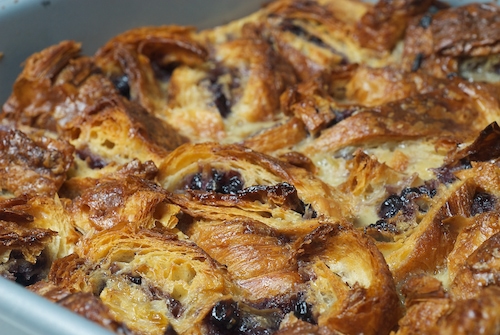 Blueberry Croissant Bread Pudding