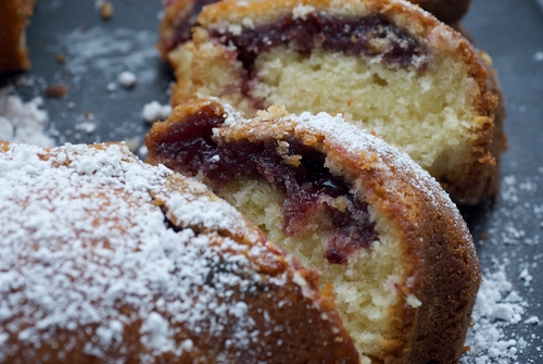 Black Cherry Sour Cream Coffee Cake