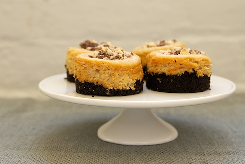 Peanut Butter Mini Cheesecakes with Chocolate Cookie Crust | Bake or Break