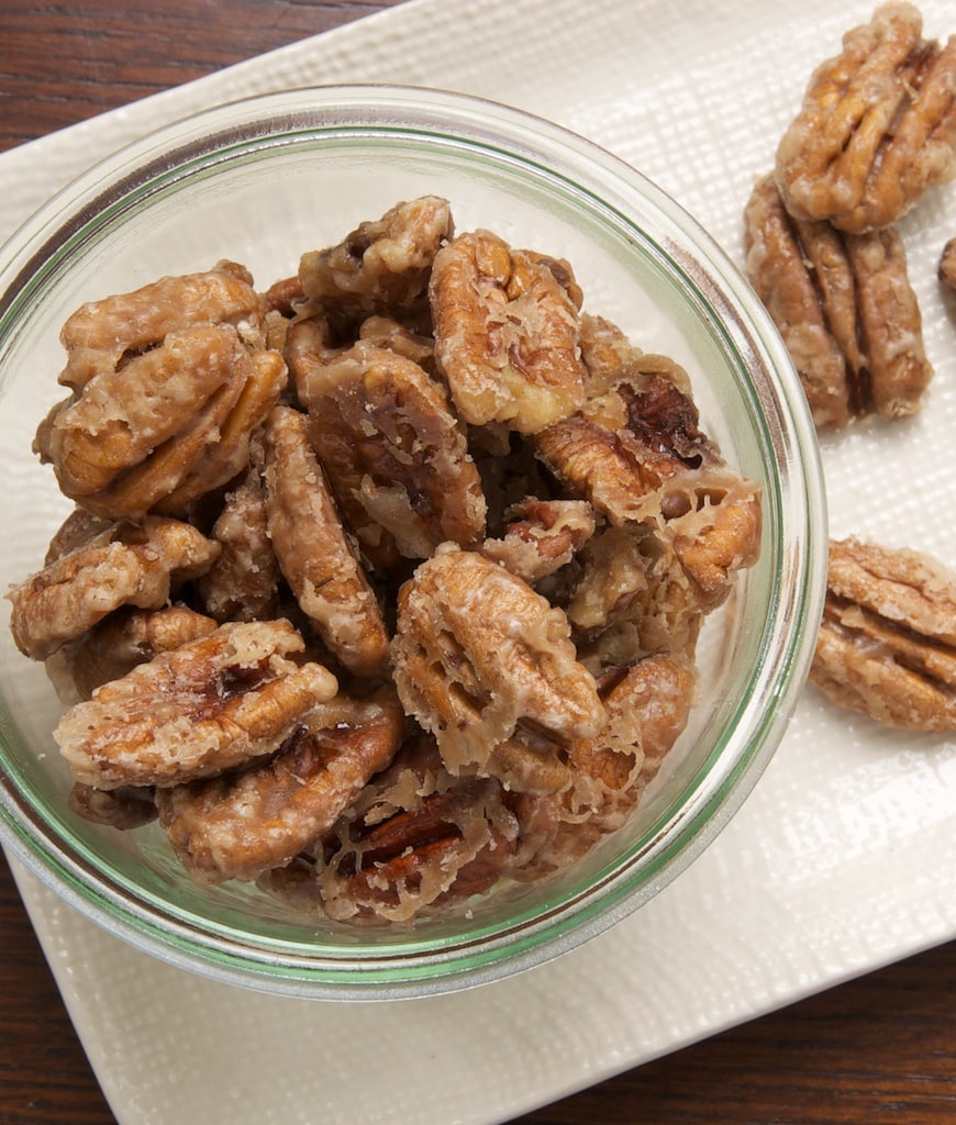 Sweet, crunchy Glazed Pecans make a great snack, homemade gift, or a dessert topping. - Bake or Break