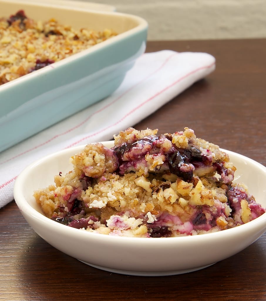 Blueberry Cream Cheese Crisp is a sweet twist on fruit crisps. A summer favorite! - Bake or Break