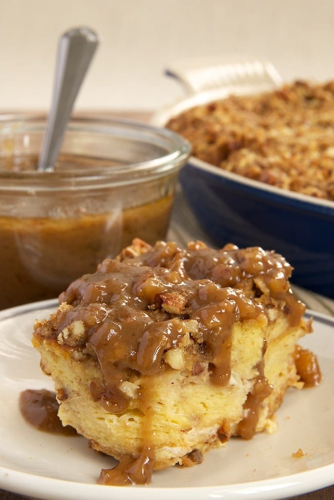 Praline Bread Pudding with Caramel-Pecan Sauce - Bake or Break