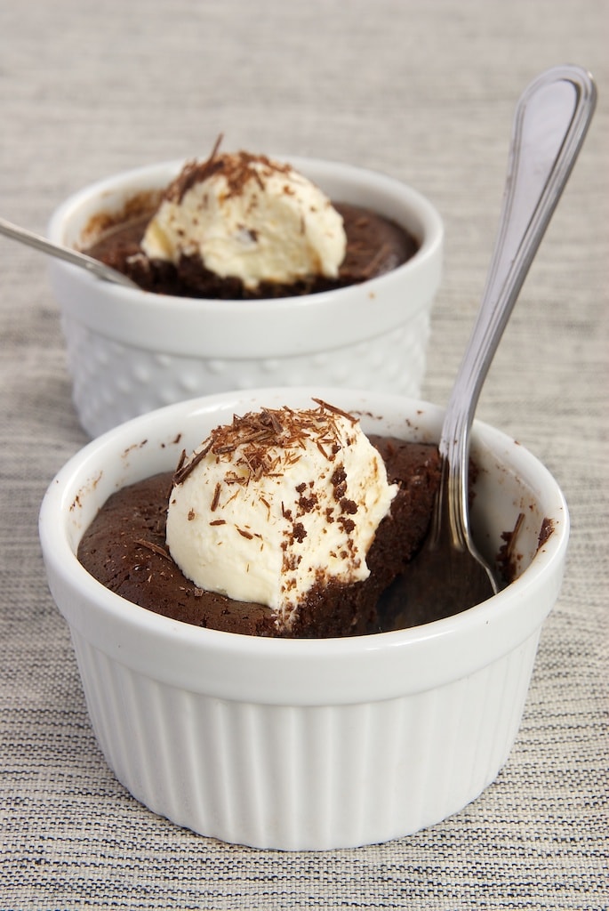 Scale down dessert with rich, dark, delicious Flourless Chocolate Cakes for Two. - Bake or Break