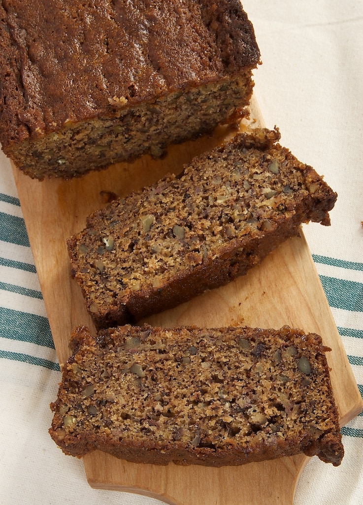 Rich chai caramel is swirled through this banana bread for an amazingly good twist on traditional banana bread.