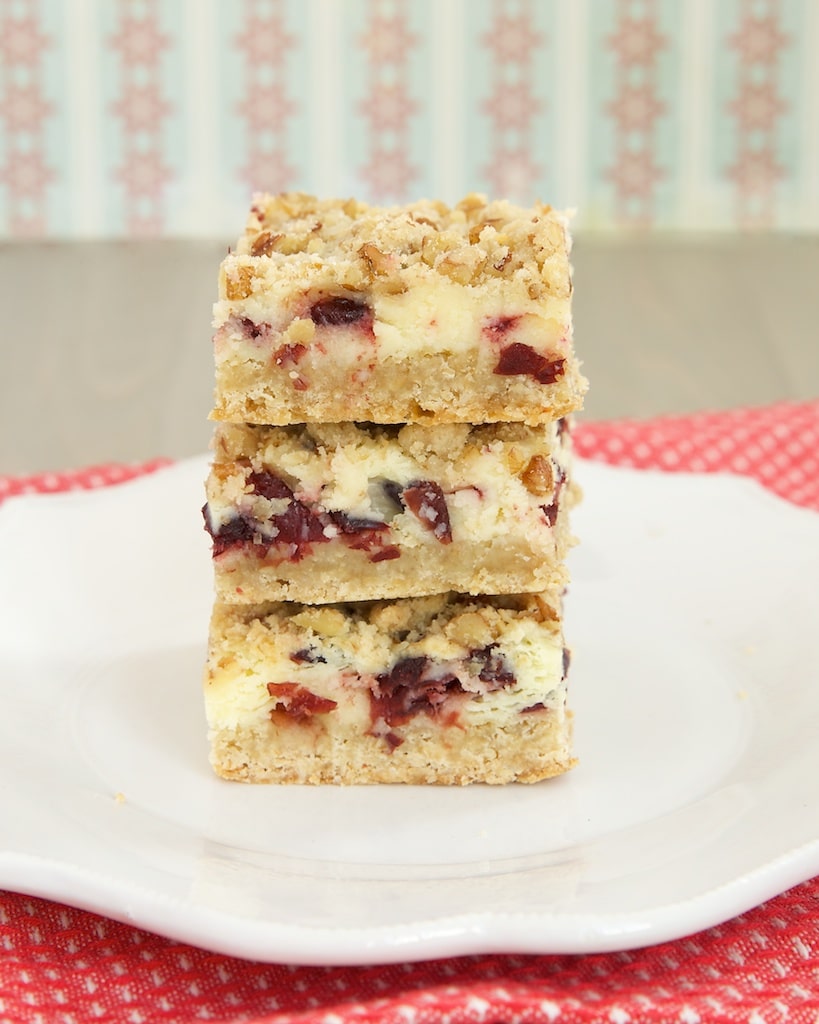 Cranberry Crumble Cheesecake Bars are deliciously sweet and tart!
