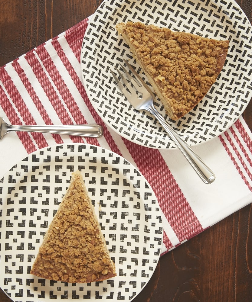 This simple Toffee Pecan Brown Butter Crumb Cake is full of amazing flavor. Great for a sweet snack or dessert! - Bake or Break
