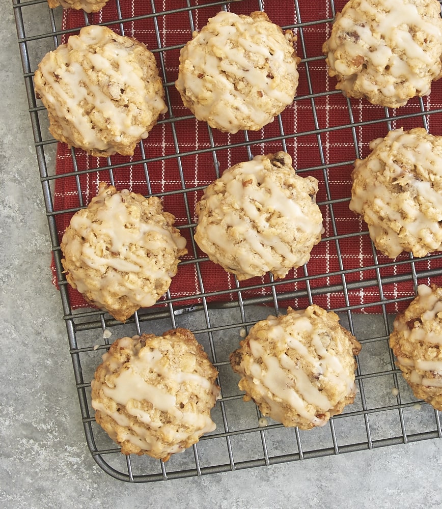 Brown Butter Oatmeal Date Cookies with Maple Glaze Bake or Break