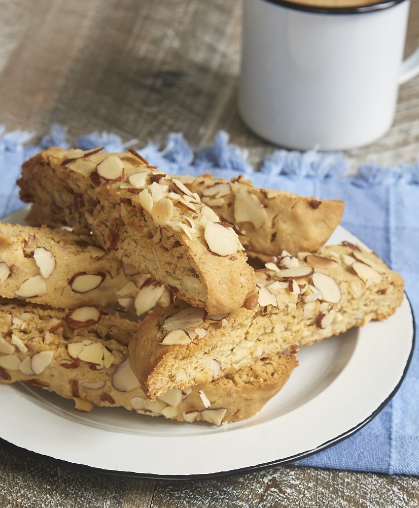 Almond Biscotti are packed with plenty of brown sugar and almonds. Such a great companion for your coffee or tea! - Bake or Break