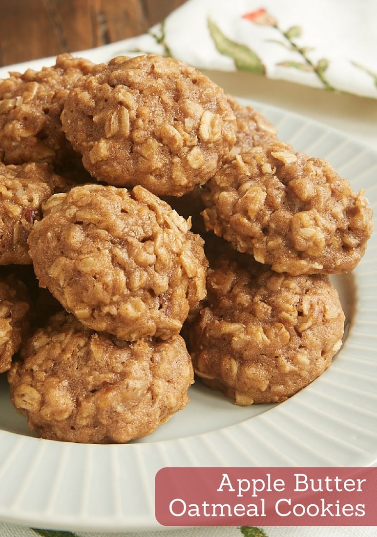 The sweet, spiced flavor of apple butter makes these soft, chewy Apple Butter Oatmeal Cookies wonderfully delicious! - Bake or Break