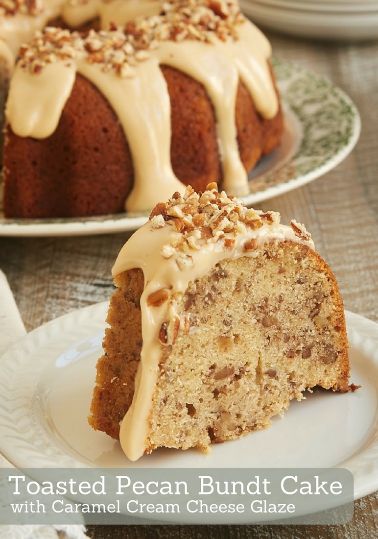 Toasty nuts, lots of brown sugar, and a sweet glaze combine to make this fantastic Toasted Pecan Bundt Cake. A must for pecan lovers! - Bake or Break