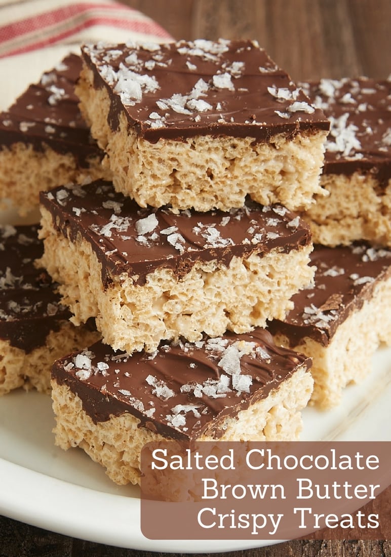 Salted Chocolate Brown Butter Crispy Treats are not your childhood crispy treats. They take that timeless classic dessert and turn them into a delicious dessert with grown-up flavors. - Bake or Break