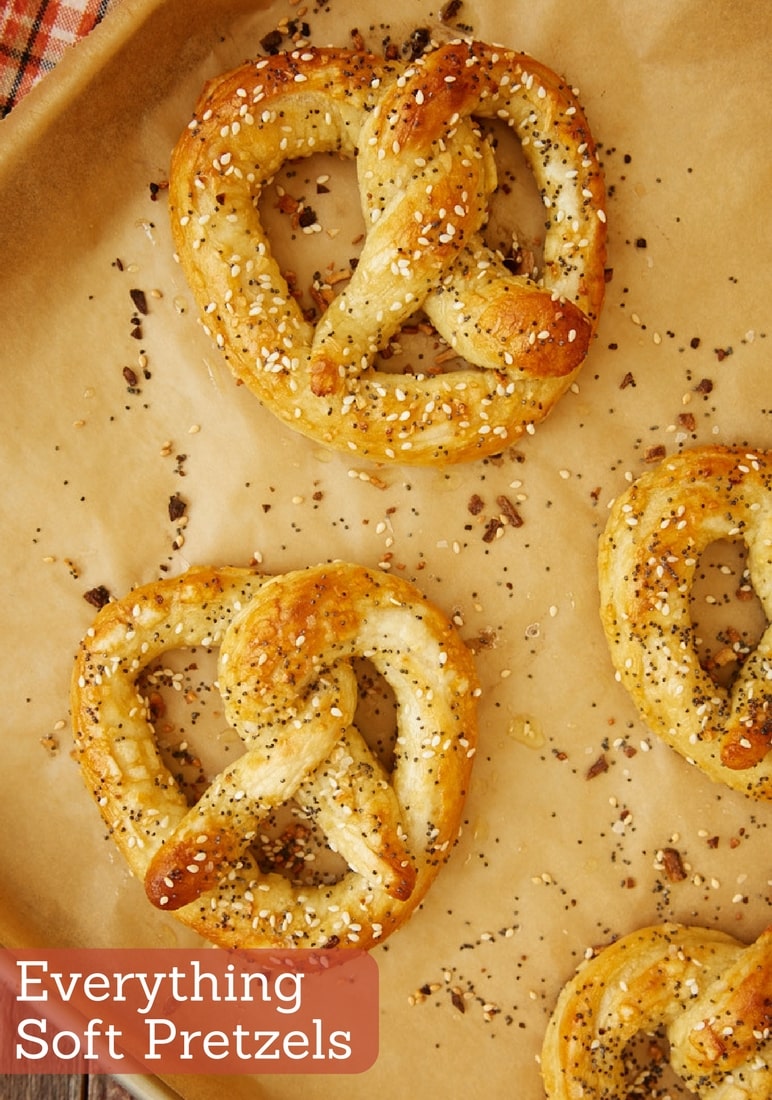 Buttery, chewy, flavorful Everything Soft Pretzels are so amazingly delicious. Bonus points for being simple to make, too! - Bake or Break
