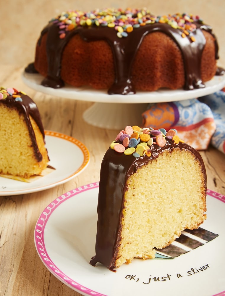 Yellow Bundt Cake with Dark Chocolate Ganache Bake or Break