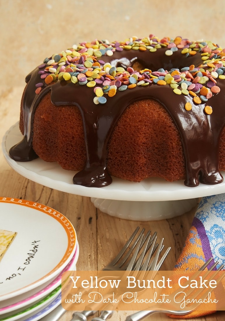 Yellow Bundt Cake with Dark Chocolate Ganache is one of my favorite celebration cakes, thanks to its crowd-pleasing flavors and ease of preparation. Just add sprinkles! - Bake or Break