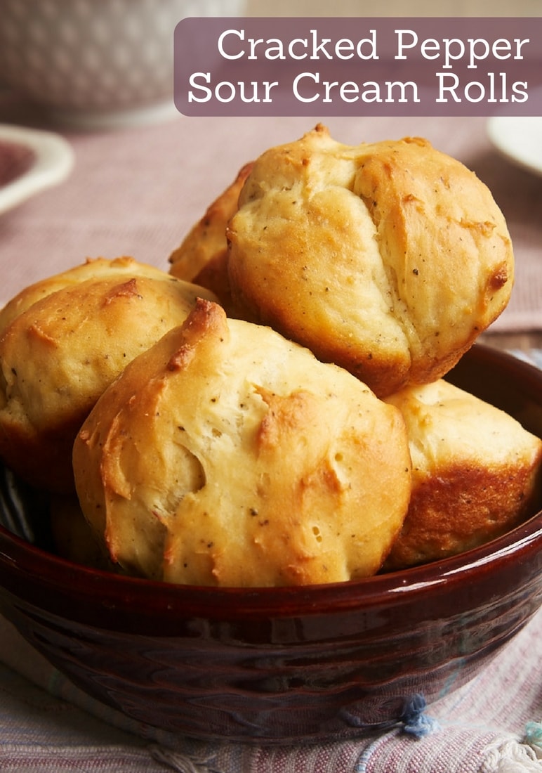 Looking for a quick and easy yeast roll recipe? You must try these Cracked Pepper Sour Cream Rolls! - Bake or Break
