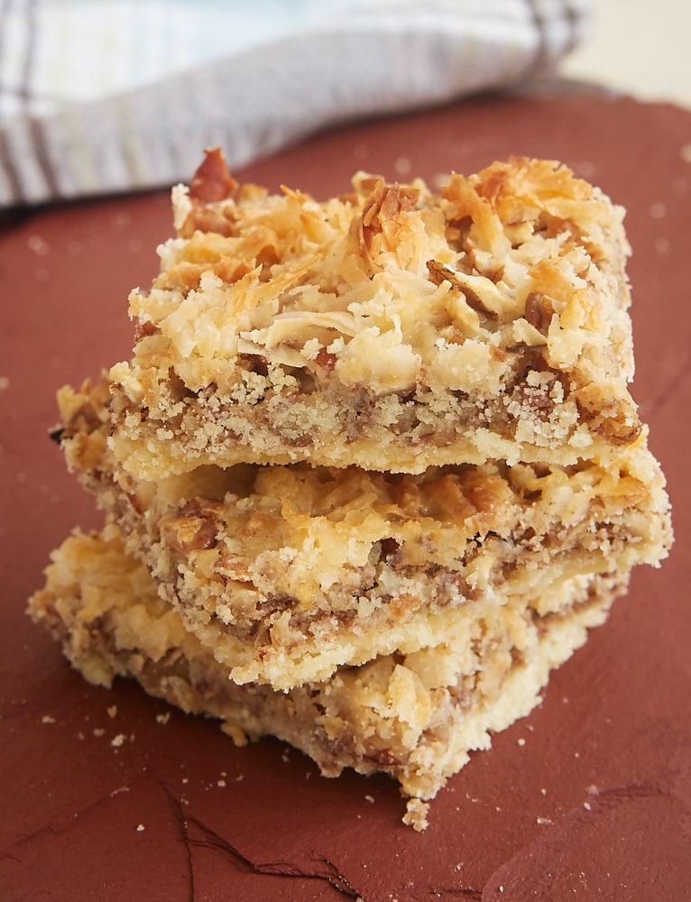 You only need 5 ingredients to make these sweet, nutty, chewy, gooey, delicious Coconut Pecan Shortbread Squares. - Bake or Break